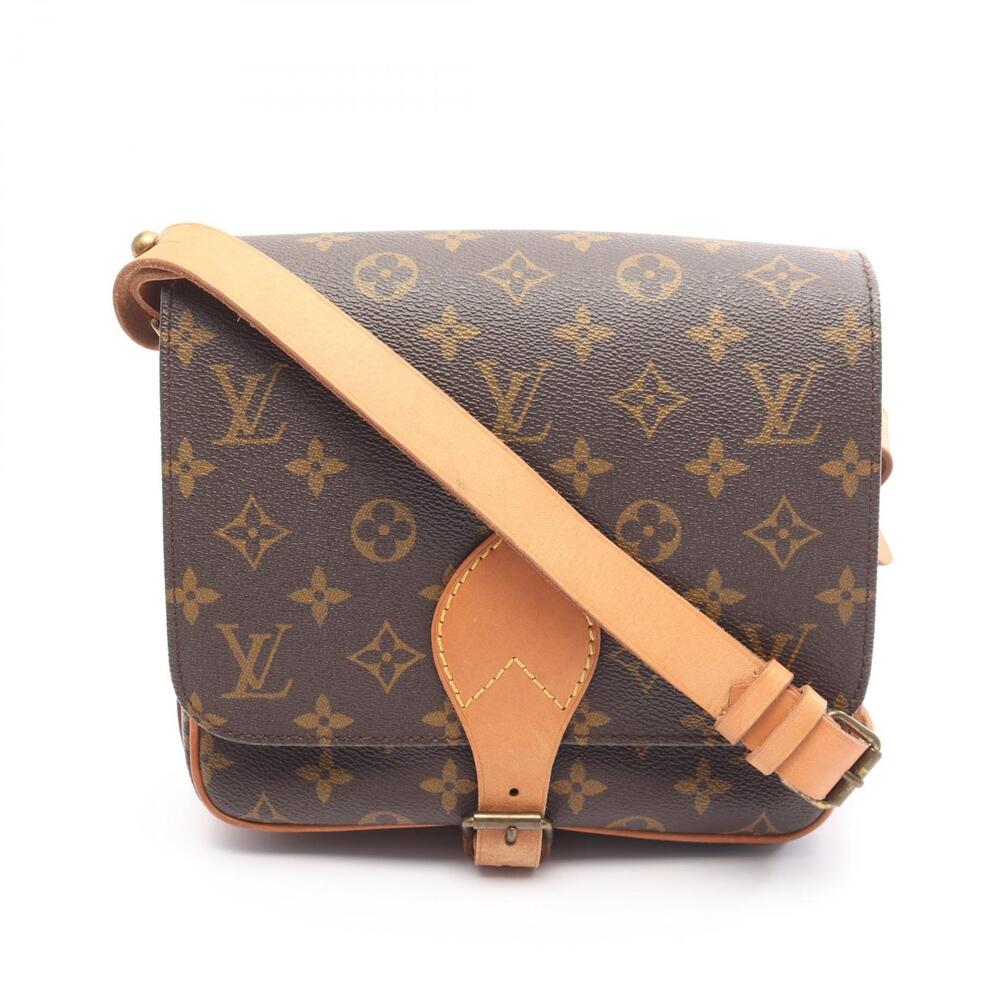 Louis Vuitton Cartouchiere Monogram Shoulder Bag Canvas Leather Brown